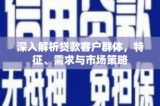 南靖深入解析贷款客户群体，特征、需求与市场策略