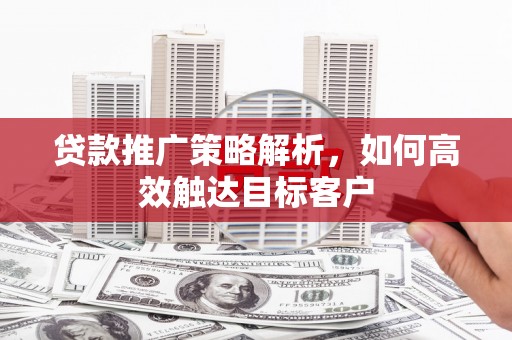 南靖贷款推广策略解析，如何高效触达目标客户