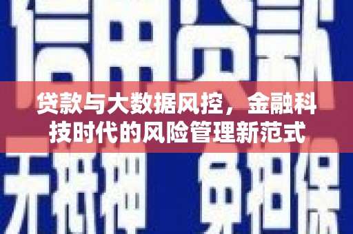 南靖贷款与大数据风控，金融科技时代的风险管理新范式