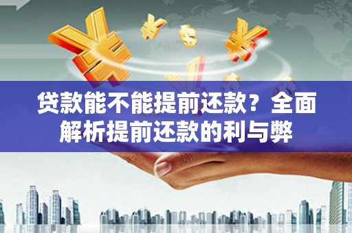 南靖贷款能不能提前还款？全面解析提前还款的利与弊