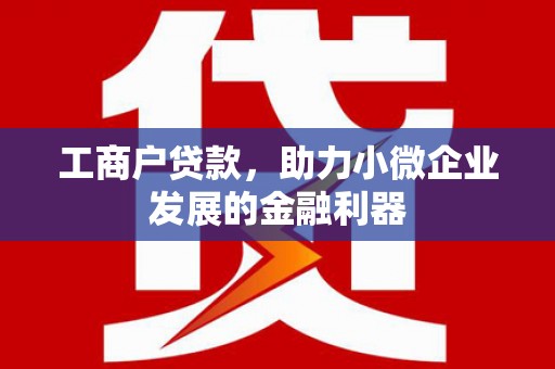 南靖工商户贷款，助力小微企业发展的金融利器