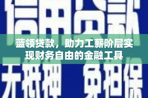 南靖蓝领贷款，助力工薪阶层实现财务自由的金融工具