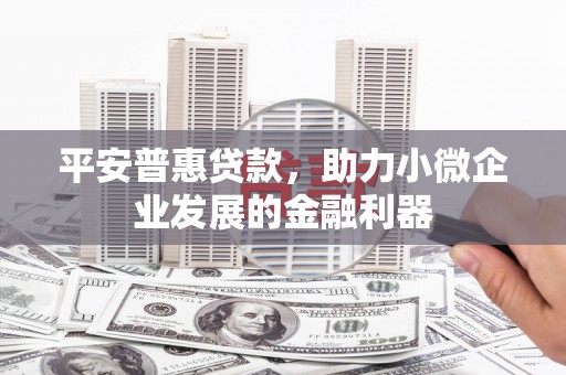 南靖平安普惠贷款，助力小微企业发展的金融利器