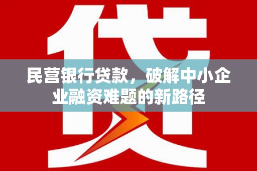 南靖民营银行贷款，破解中小企业融资难题的新路径